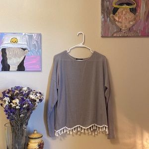 Ribbed Light Brown Sweater